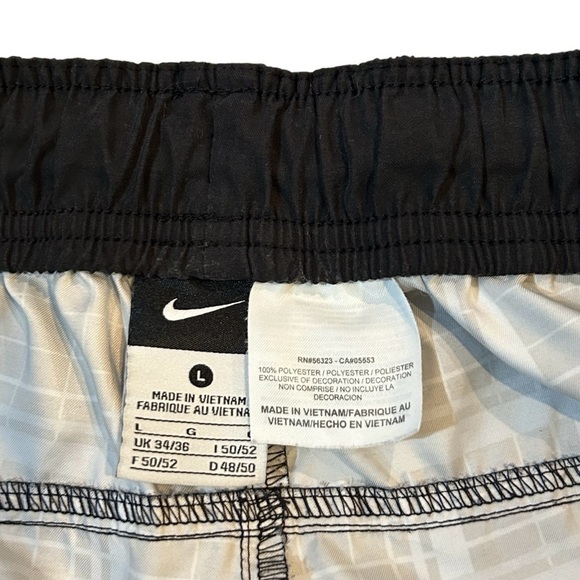 NIKE Mens Swimsuit Beachwear Black Charcoal Light gray Tie Size Large LIKE NEW - Picture 9 of 9